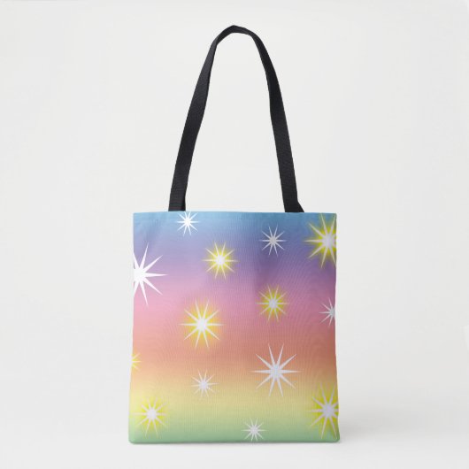 Stars Shine op deze pastel Multicolor Tote Bag (Voorkant)