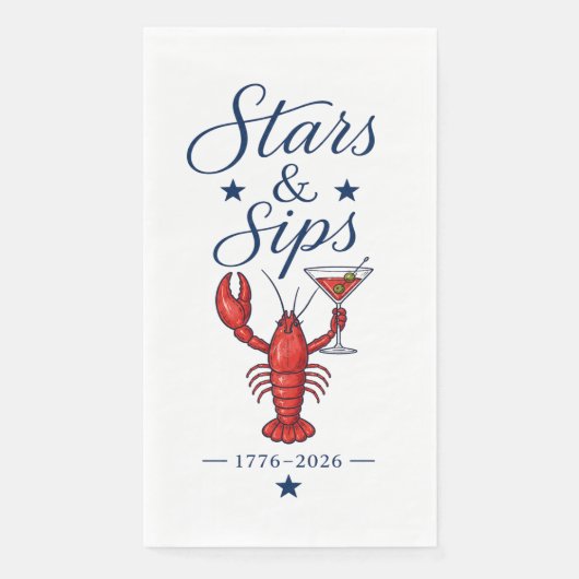 Stars & Sips 4 juli Amerika 250 Servet (Voorkant)