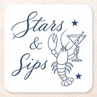 Stars & Sips America 250 Kreeft Kustzomer Kartonnen Onderzetters