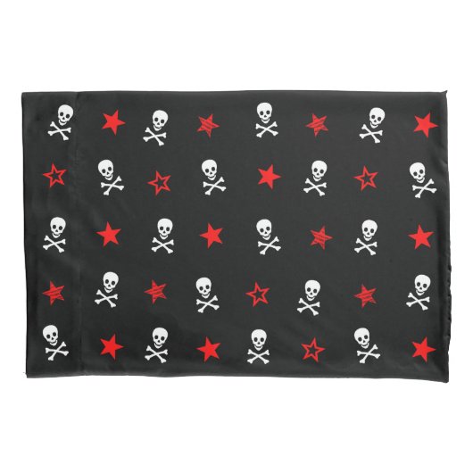 [ Stars + Skulls + Crossbones ] Hoesje Kussensloop (Voorkant)