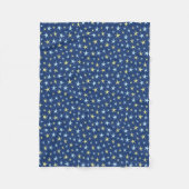 Stars Space Pattern Retro 1960s Geometric Blue Fleece Deken (Voorkant)
