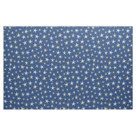 Stars Space Pattern Retro 1960s Geometric Blue Stof