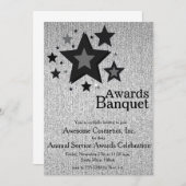 Stars Sparkle Silver Business Event Party nodigt u Kaart (Voorkant / Achterkant)