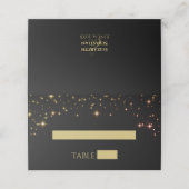 Stars & Sparkles Black & Gold Weduwen Place Cards Plaatskaartje (Buitenkant ongevouwen)