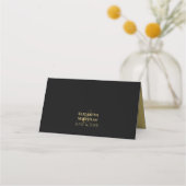 Stars & Sparkles Black & Gold Weduwen Place Cards Plaatskaartje (Achterkant)