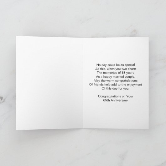 Stars Specialized 65th Wedding Jubileum Kaart (Binnen)