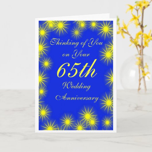 Stars Specialized 65th Wedding Jubileum Kaart (Gele Bloem)