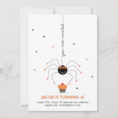 Stars Spider en een cupcake Birthday Party white Kaart (Voorkant)