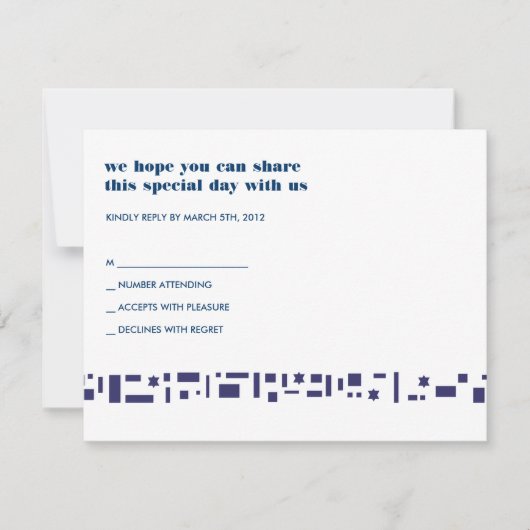 Stars & Squares Bar Bat Mitzvah Uitnodiging (Voorkant)