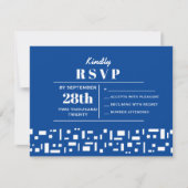 Stars & Squares Bar bat Mitzvah Uitnodiging RSVP (Voorkant)