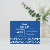 Stars & Squares Bar bat Mitzvah Uitnodiging RSVP (Staand voorkant)