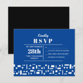 Stars & Squares Bar bat Mitzvah Uitnodiging RSVP (Voorkant / Achterkant)