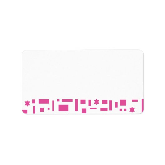 Stars & Squares Bar Mitzvah print je eigen adres Etiket (Voorkant)