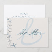 Stars Stars Staarfish Wedding Pas getrouwd Gift bo Bedankkaart (Voorkant / Achterkant)