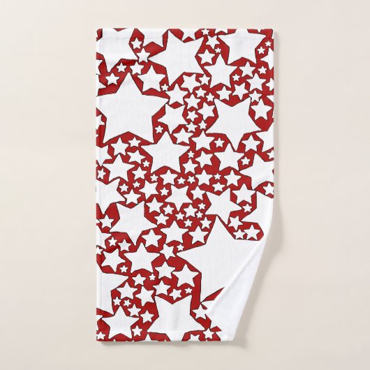 Stars, Stars, Stars in Red and White Bad Handdoek (Handdoek)