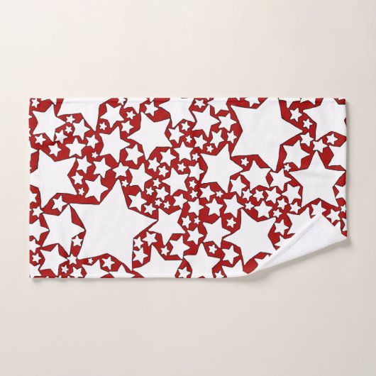 Stars, Stars, Stars in Red and White Bad Handdoek (Handdoek)