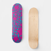 Stars, Stars, Stars in Turquoise and Hot Pink Persoonlijk Skateboard (Voorkant)