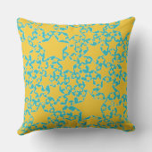 Stars, Stars, Stars in Turquoise and Yellow Kussen (Achterkant)