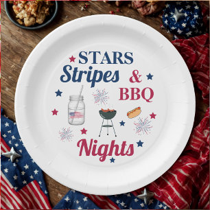 Stars, Strepen & BBQ-avonden – Patriotistisch Fees Papieren Bordje