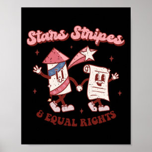 Stars Strepen En Gelijke Rechten 4e Juli Retro G Poster