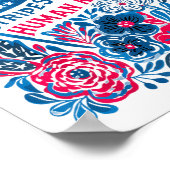 Stars Strepen Mensenrechten 4e Juli Bloem Amerikaa Poster (Hoek)