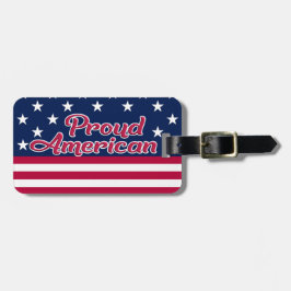 Stars & strepen Proud American red blue white Bagagelabel