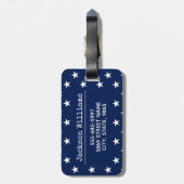 Stars & strepen Proud American red blue white Bagagelabel (Achterkant verticaal)