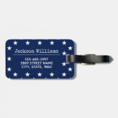 Stars & strepen Proud American red blue white Bagagelabel (Achterkant horizontaal)