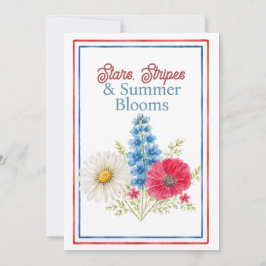 Stars, Strepen & Zomerbloemen Vierde Juli Kaart