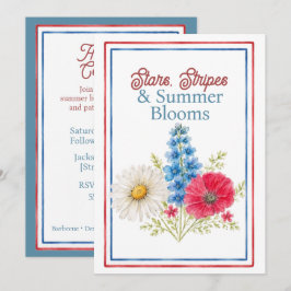 Stars, Strepen & Zomerbloemen Vierde Juli Kaart