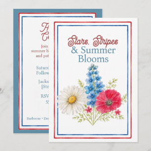 Stars, Strepen & Zomerbloemen Vierde Juli Kaart