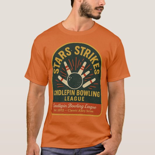 Stars & Strikes Candlepin Bowling T-shirt (Voorkant)