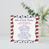 Stars Stripes 4 juli BBQ-feest Kaart (Staand voorkant)