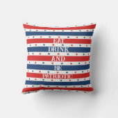 Stars & Stripes 4 juli Eet Drink & Wees Patriottis Kussen (Achterkant)