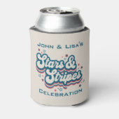 Stars & Stripes - 4 juli Koelbox Blikjeskoeler (Blikje Achterkant)