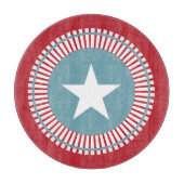 Stars & Stripes 4e juli Glazen Raad Snijplank (Voorkant)