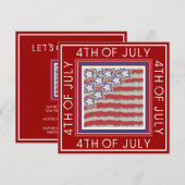 Stars & Stripes 4e juli partijuitnodiging Kaart (Voorkant / Achterkant)