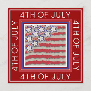 Stars & Stripes 4e juli partijuitnodiging Kaart