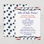 Stars Stripes 4th of July BBQ Party Kaart (Voorkant / Achterkant)