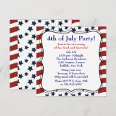 Stars Stripes 4th of July BBQ Party Kaart (Voorkant / Achterkant)