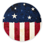 Stars & Stripes Americana Style USA Flag Patriotic Keramische Knop (Voorkant)