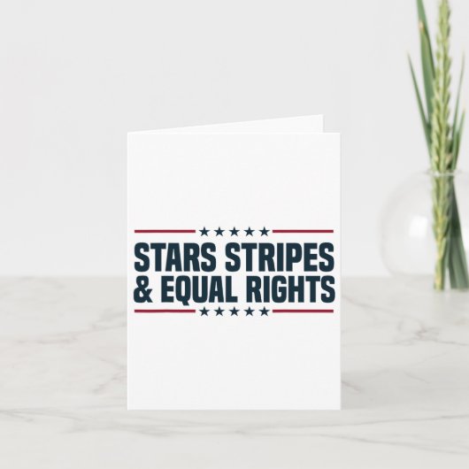 Stars stripes and Equal rights 4e juli Vrouwen Kaart (Voorkant)