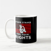 Stars stripes and Equal rights 4e juli vrouwen Koffiemok (Links)