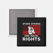 Stars stripes and Equal rights 4e juli vrouwen Magneet (Voorkant / Achterkant)