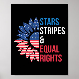 Stars stripes and Equal rights 4e juli Vrouwen Poster
