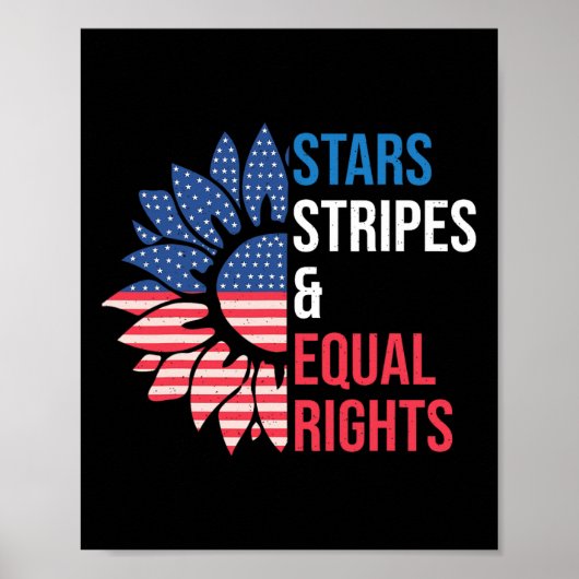 Stars stripes and Equal rights 4e juli Vrouwen Poster (Voorkant)