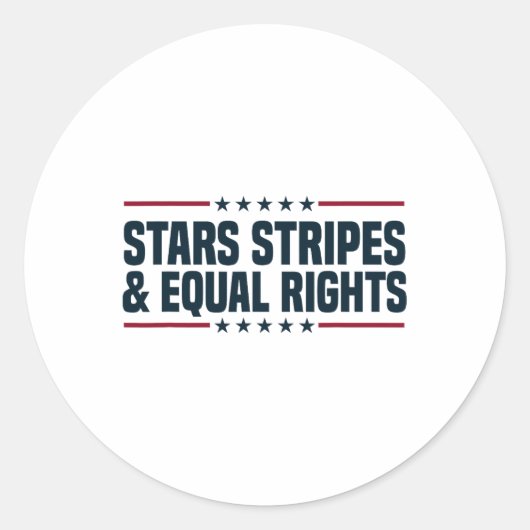 Stars stripes and Equal rights 4e juli Vrouwen Ronde Sticker (Voorkant)