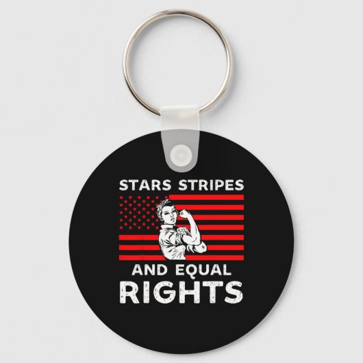 Stars stripes and Equal rights 4e juli vrouwen Sleutelhanger (Voorkant)
