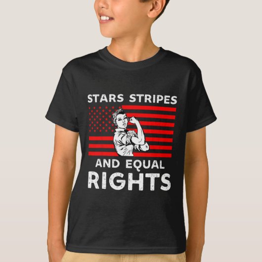 Stars stripes and Equal rights 4e juli vrouwen T-shirt (Voorkant)