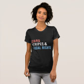 Stars stripes and Equal rights 4e juli Vrouwen T-shirt (Voorkant volledig)